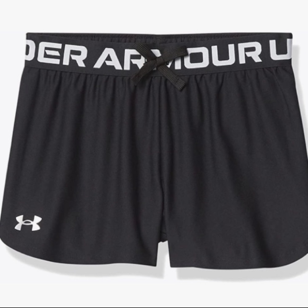 Under Armour Girls' Play Up Shorts Black Girls Med